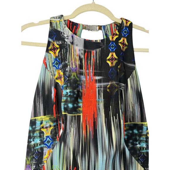 Nicole Miller New York Abstract Print Sheath Dress Size 6 Made in USA - Picture 4 of 11